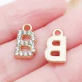 Ciondolo Lettera B con Strass Oro KC Accessorio per Gioielli Fai da Te Variante - Lettera B Strass (25746-B) / 1 Pezzo (13x7mm) / Oro KC