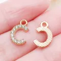 KC Oro Lettera C Ciondolo Strass e Rigato Lega DIY Accessorio per Creazione Gioielli - Lettera C Strass (25746-C)