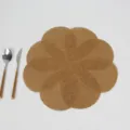Petal braided placemat natural woven table mat heat resistant dining table accessory - Light Coffee