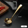 Gold stainless steel slotted soup spoon for hot pot colander kitchen cooking tool 19.3cm - Skimmer / Gold