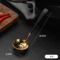 304 Stainless Steel Hot Pot Ladle Skimmer Black Gold Kitchen Soup Spoon 19.3cm Long - Skimmer / Black & Gold