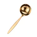 Korean style 304 stainless steel gold soup ladle, mirror polished kitchen utensil for home use. - Gold Soup Spoon