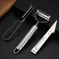 Set pelapatate multifunzione in acciaio inossidabile, utensile da cucina per frutta. - Set di pelatori da 3 pezzi
