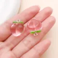 Cute pink peach acrylic charms pendants for DIY handmade jewelry accessories and crafts - Peach (19702) / 1-Piece Pack (21x17mm) / Pink