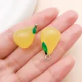 Mini simulation acrylic pear fruit pendant charm for DIY handmade jewelry accessories. - Pear (19703) / 1 Piece/Pack (24x15mm) / Yellow