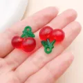 Mini acrylic cherry charms pendants for DIY handmade jewelry making accessories crafts - Cherry (22162) / 1 Piece (21x19mm) / Red