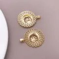 Gold plated sun and moon DIY pendant charms for handmade necklaces and jewelry making accessories. - Sun and Moon Style (T3319)