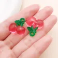 Mini acrylic cherry pendants charms for DIY handmade jewelry crafting accessories cute and vibrant. - Cherry (22163) / 1 Piece (21x19mm) / Rose Red