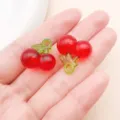 Mini acrylic red cherry charm pendant for DIY handmade jewelry accessories, 2pcs. - Small 3D Cherry (24186) / 1 Piece (20x20x11.5mm) / Transparent Red