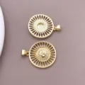 Gold Plated Sun And Moon Pendant DIY Jewelry Accessory Necklace Charm Vintage Style - Sun Flower Face Style (T3351)