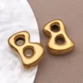 Vergoldeter Edelstahl puffy Buchstabe Anhänger, süßer DIY Schmuckanhänger für Ketten Design. - Buchstabe B Stil (T3095-B) / 1 Stück (13x18x5.5mm) / Gold