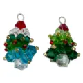 Sapin de Noël pendentif perles cristal DIY collier porte-clés accessoires bijoux - Série Sapin de Noël Ensemble (SN1833) / 2 Pièces/Ensemble