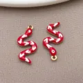 Edelstahl vergoldet Öltropfen doppelseitige S-Schlange Anhänger DIY Schmuckherstellung Zubehör - Doppelseitige S-förmige Schlange (T3518) / 1 Stück (19.5X9x2.3mm) / Rot