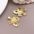Gold crab pendant charm 18k plated DIY jewelry accessory for necklace bracelet crafting items - Smooth Crab Pendant (T3280) / 1 Piece (24x20x4mm) / Gold