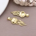 Gold Jellyfish Pendant Charm DIY Jewelry Accessories Necklace Earring Component - Smooth Jellyfish Pendant (T3281) / 1 Piece (31x11x3mm) / Gold