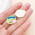 Süßer Cartoon Tennis Schläger Anhänger Emaillierter Charm DIY Schmuck Zubehör für Armbänder - 1 Stück (20x20mm)