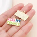 DIY Emaillierte Tennis Anhänger Süße Buchstaben Druck Legierung Schmuck Zubehör Geschenk - 1 Stück (16x25mm)