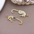 Gold plated micro pave zircon seahorse charms for DIY jewelry making, necklace, earrings. - 1 Piece (32x12x2mm)