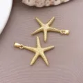 18k gold plated starfish pendant charm diy necklace bracelet jewelry making accessory - 1 Piece (31x24x4mm)