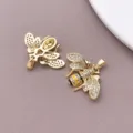 Vergoldeter Zirkonia Biene Anhänger DIY Schmuck Zubehör für handgemachte Handarbeiten - Gelber Emaille Bienenanhänger (T3328)