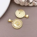 18K Gold Plated Zircon Conch Shell Pendant DIY Necklace Jewelry Accessory - Gold - 1 Piece (24x16x3mm)