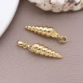 18k gold plated conch shell pendant charm for DIY necklace earrings jewelry making accessories - 1 Piece (32x7x7mm)