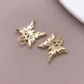 Goldene Schmetterling Zirkonia Anhänger Charms für DIY Schmuckherstellung Basteln. - Zirkonia Schmetterling Anhänger (T3410)