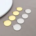Stainless steel blank round disc pendant charms for DIY handmade bracelet necklace jewelry. - Round Pendant (T1772) / 1 Piece (18x15x1mm) / Steel