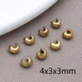 Gold C-shape crimp covers 4x3x3mm stainless steel beads for DIY bracelets necklaces. - C-Shaped End Clasp (TA291) / 1 Piece (3x3x4mm) / Vacuum Gold Plated