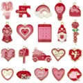 Mixed 20 styles enamel red Valentine heart puzzle rose alloy pendants DIY jewelry making charms - Mixed 20 Styles Set (SN1667) / 20 Pieces/Pack / Red