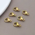 Moschettoni dorati in acciaio inossidabile per creazione di gioielli fai da te braccialetto collana. - N. 10 (11770) / 6.5x10mm (1 Pezzo) / Placcato Oro Vero Oro