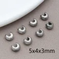 Stainless steel C-shaped crimp cover beads 5x4x3mm DIY bracelet necklace jewelry findings - C-Shaped End Clasp (TA291) / 1 Piece (4x5x3mm) / Stainless Steel Silver