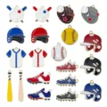 DIY baseball sports enamel charms zinc alloy pendants for necklace keychain making 20pcs - Sports Baseball Softball Set (SN1767) / Set of 20 Styles (1 Each)