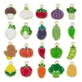 20 styles cute vegetable enamel charms zinc alloy pendants DIY jewelry making accessories - Drip Oil Vegetable Series Set Various Styles (SN1771) / 20 Pieces Set