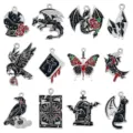 Gothic Punk Halloween Zinklegierung Emaillierte Charms Anhänger Set für DIY Schmuck. - 12-teiliges Gemischtes Serien Set