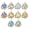 Pendentif étoile lune en alliage strass 19x16mm breloques pour bijoux DIY collier bracelet - Série Lune Étoile (SN1802) / Lot de 10