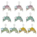Colorful gradient enamel mermaid tail alloy pendant charms for DIY jewelry making 18x16mm - Ocean Series Set (SN1788) / 10 Pieces/Pack