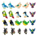 Enamel cartoon bird metal charms pendants for DIY jewelry making accessories keychains - 10 Styles Bird Set (20 Pieces) / 20 Pieces/Pack