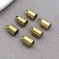 Stainless Steel Cord End Caps Jewelry Findings DIY Bracelet Necklace Making Connectors 6pcs - Inner 4mm (TA398) / Gold