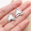 17x14mm Mermaid Tail Pendant Zinc Alloy DIY Jewelry Necklace Accessories Iridescent Rhinestone - Glitter Rhinestone Fish Tail (28120) / 1 Piece (17x14x4mm) / Blue