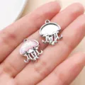 Ciondoli pendenti medusa carini, variante glitter rosa e argento per accessori fai da te - Medusa Luccicante Oceano (28132) / 1 Pezzo (19x15x4mm) / Rosa