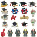 20pcs Graduation Enamel Charms Graduation Cap Gown Diploma Alloy Pendants DIY Jewelry Making - Graduation Season Set (SN1697) / 20 Pieces/Pack