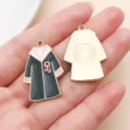 Graduation Gown Enamel Alloy Pendant DIY Jewelry Accessories Cute Academic Doctor Hat Charms - Pink Academic Gown (18790)