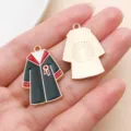 Graduation gown alloy enamel charm pendant DIY jewelry accessories, red and black graduation season. - Red Academic Gown (18791)