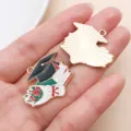 Graduation cap enamel alloy charm pendant DIY jewelry accessories variant styles - Black Cap Flower Style (18794)