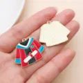 Graduation gown alloy charm pendant for DIY jewelry making, elegant enamel design. - Red Graduation Robe (27457)