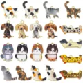 20 styles cute cat dog enamel alloy charms pendants for DIY handmade jewelry necklace bracelets - Enamel Printed Cat and Dog Set (SN1754) / 20 Pieces/Pack