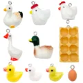 Resin miniature cute animal duck chick egg charms DIY jewelry accessories pendant making supplies - Resin Animal Egg Set (SN1743) / Set of 10 Assorted Styles
