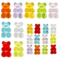 Mixed color acrylic transparent gummy bear beads flat back DIY jewelry making parts. - Acrylic Horizontal Hole Bear Set (SN1712) / 20 Pieces/Pack