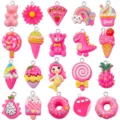 20st Gemengde Roze Hars Bedels Mix DIY Sieraden Maken Hanger Ambacht Accessoires - Hars Rozerood Gemengde Set (SN1689)